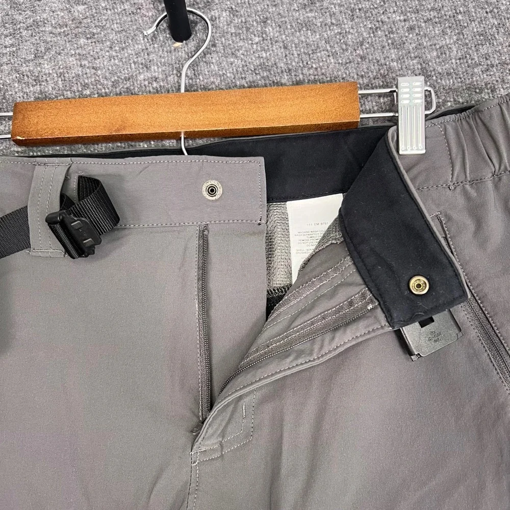 Columbia Titanium Pants Mens M Gray Belted Performance Hiking Omni Wick Outdoors